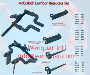 McCulloch Micro Discectomy Lumbar Retractor 38 PCs Black